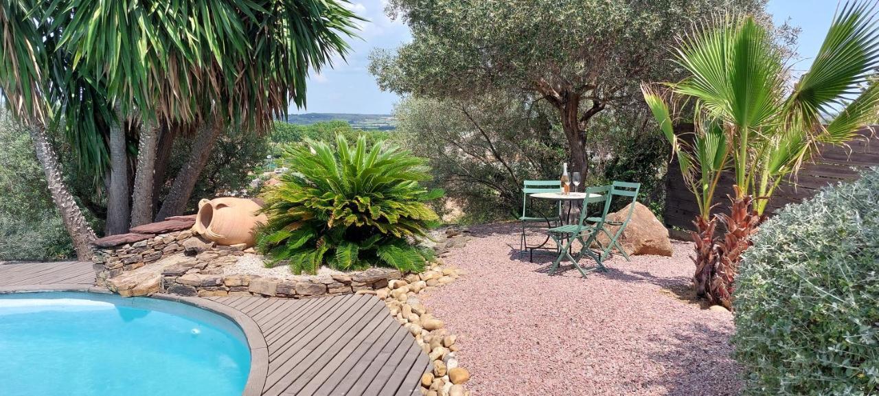 Beautiful Villa With A Stunning View Roujan Exterior photo
